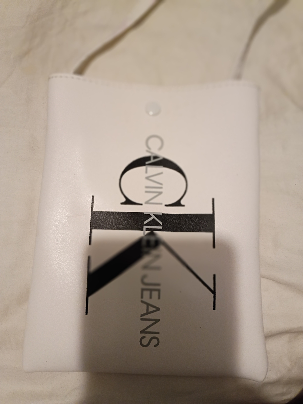 Calvin Klein White Logo Crossbody Bag